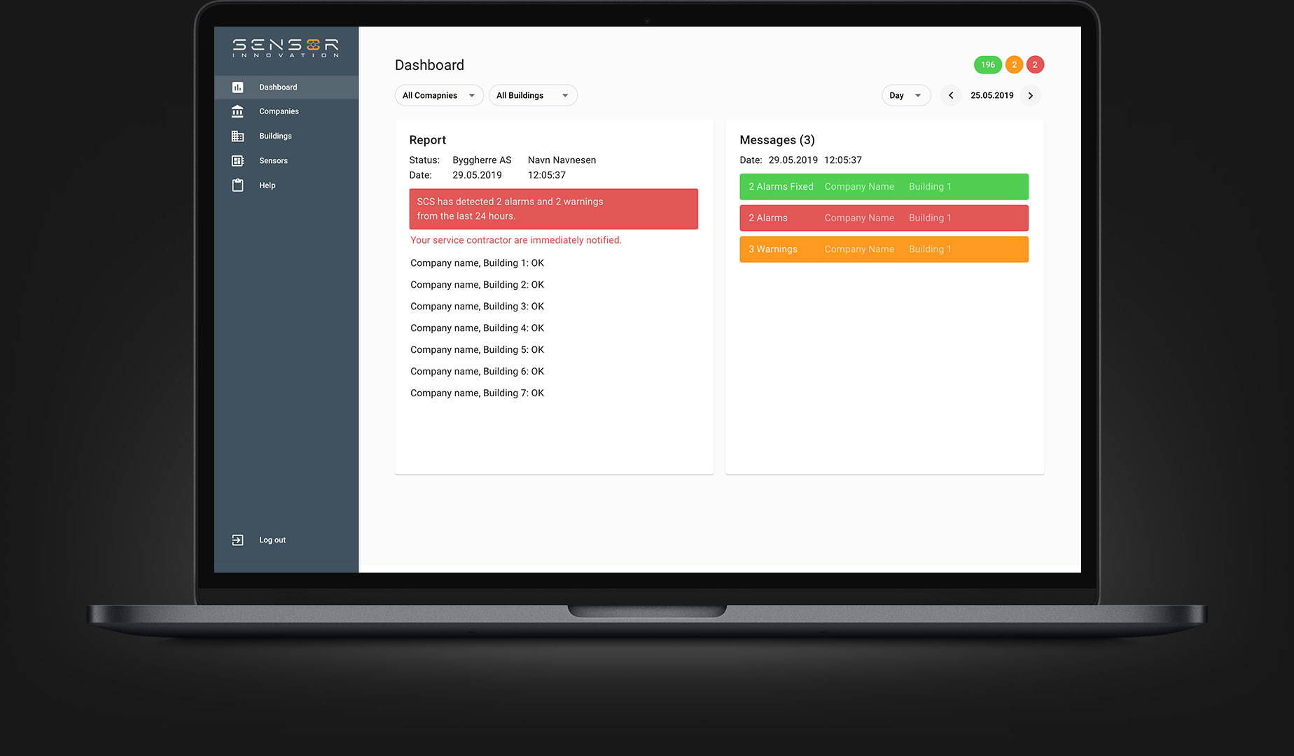 Sensor Inovation MySQL React Project