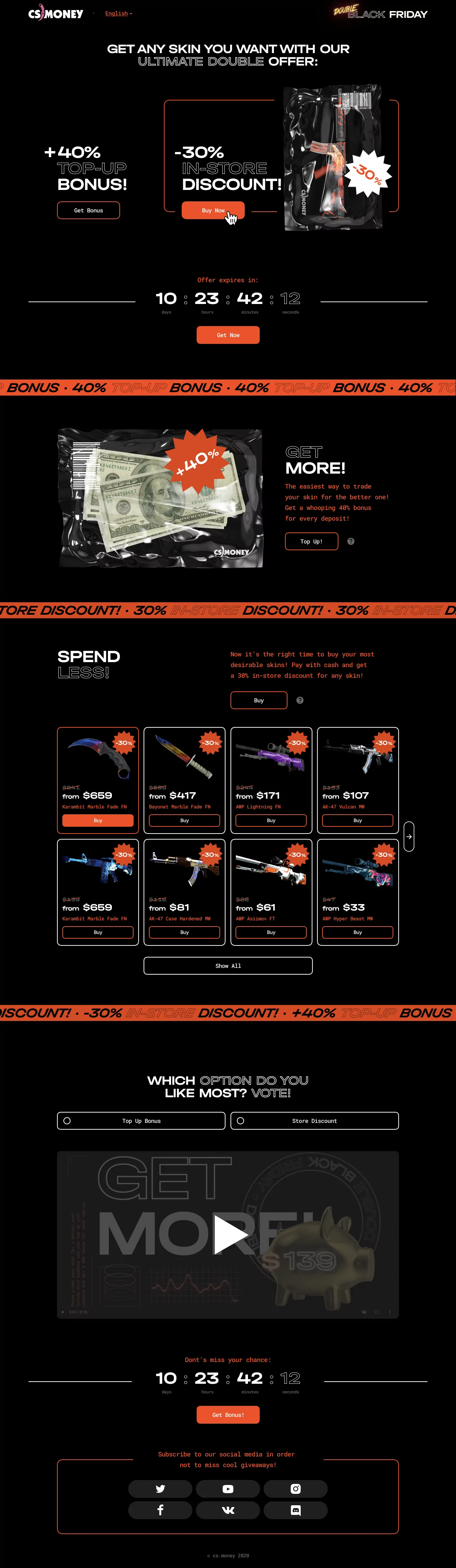 CS.Money Black Friday Website Project