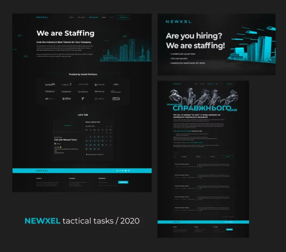 Newxel landing pages IT Services Website Project