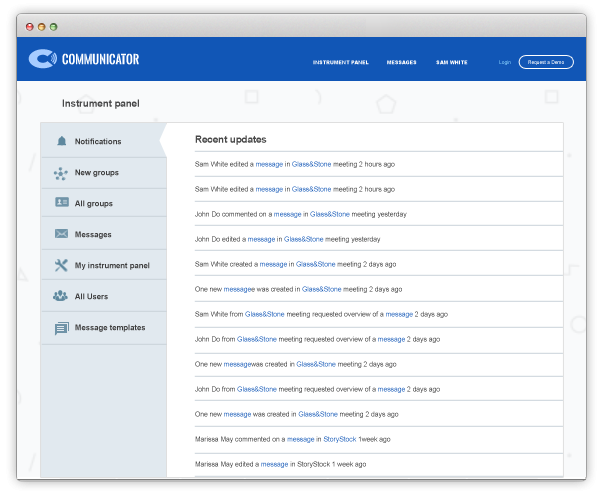 Communicator Bootstrap Amazon Web Services Project