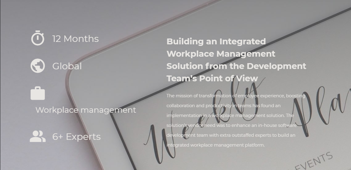 Building an Integrated Workplace Management Solution from the Development Team’s Point of View Project