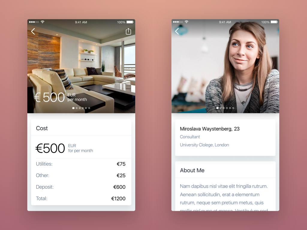 HelloHome Case Study (Tinder UI App) Mobile Application Project