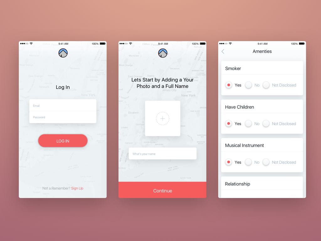 HelloHome Case Study (Tinder UI App) Mobile Application Project