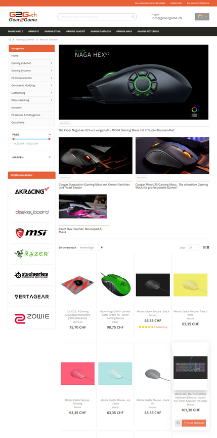 GEAR2GAME - SHOP FOR GAMERS ON MAGENTO ECOMMERCE PLATFORM Project
