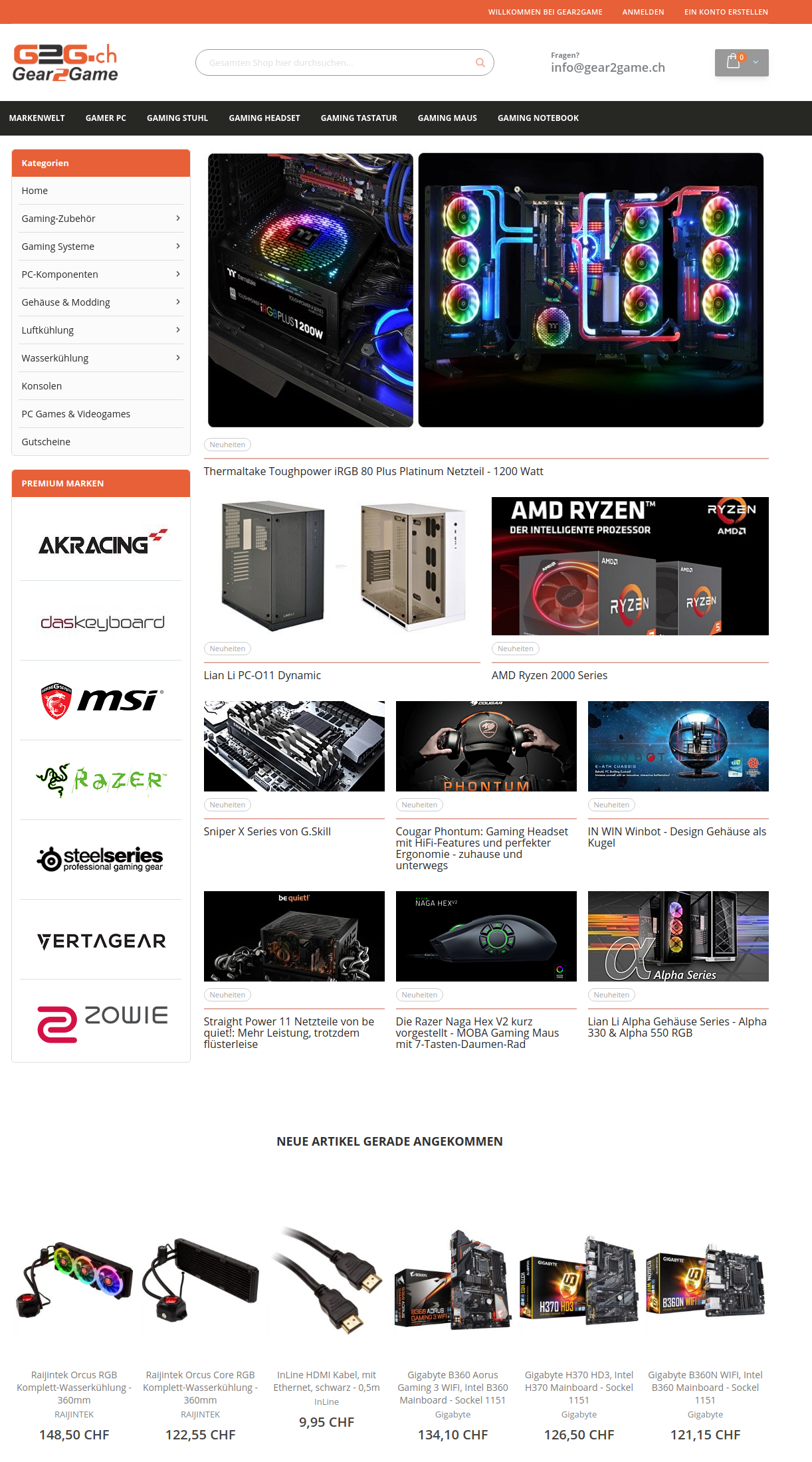 GEAR2GAME - SHOP FOR GAMERS ON MAGENTO ECOMMERCE PLATFORM Project