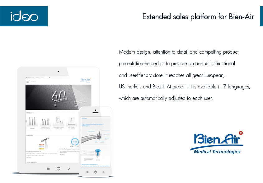 Extended sales platform for Bien-Air (Magento 2) Magento 2 Ecommerce Project