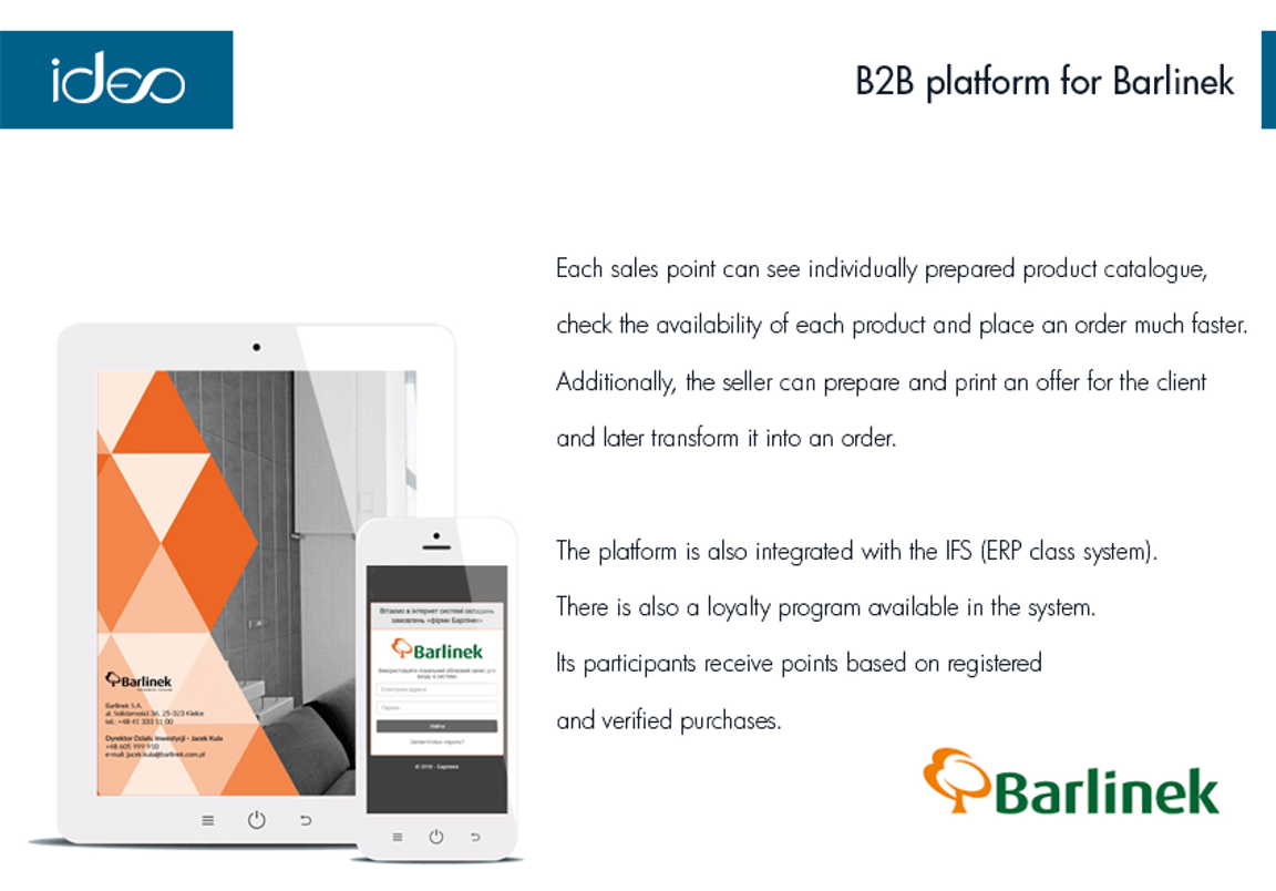 B2B platform for Barlinek S.A. Ecommerce Project