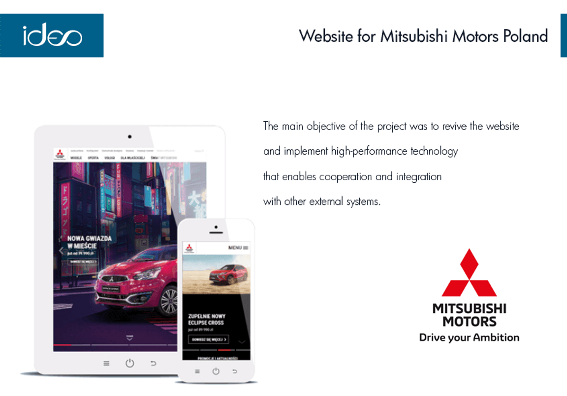 Website for Mitsubishi Motors Poland Project