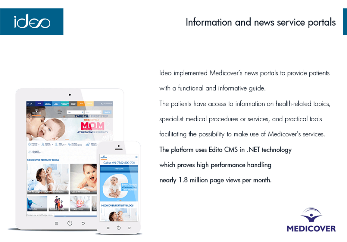 Information and news service portals for Medicover Business Services Project